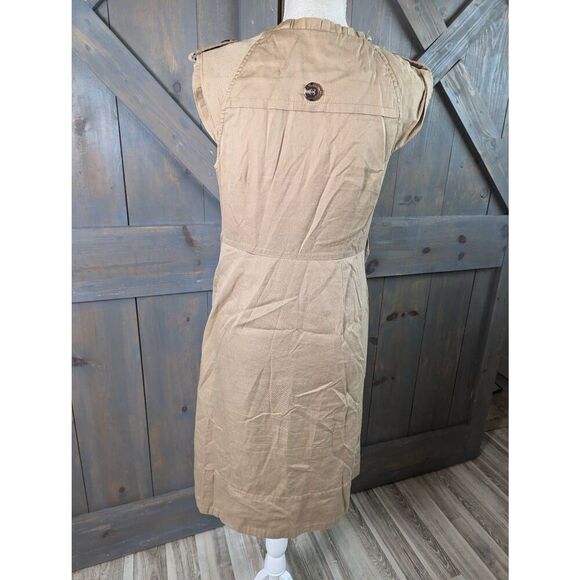 Moulinette Soeurs Trench Dress Women's Size 6 Khaki Double Breasted Sleeveless - Picture 4 of 13